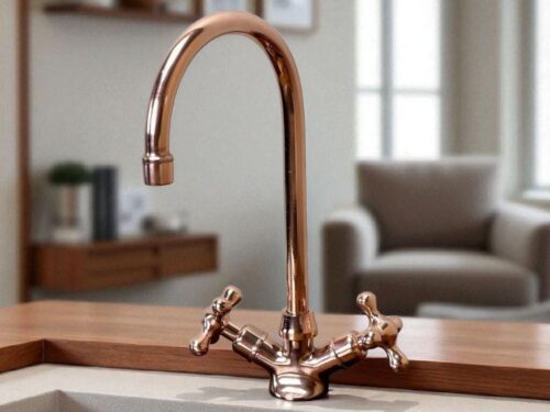 faucet Copper Handmade  Gooseneck Bathroom Faucet: Rustic Farmhouse Vanity Tap