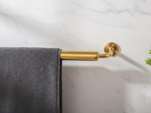 Handmade Moroccan Brass Towel Bar: Unlacquered Solid Brass, Farmhouse Style