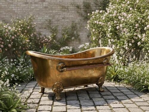 Solid Brass Bathtub – Antique Clawfoot Bathtub / Bath Tub,Luxury Handmade Bathtub,Elegant Alternative to Copper Bathtub for Vintage Bathroom